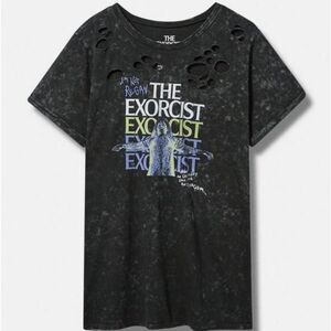 Torrid The Exorcist Relax Fit Cotton Distressed Tunic Tee